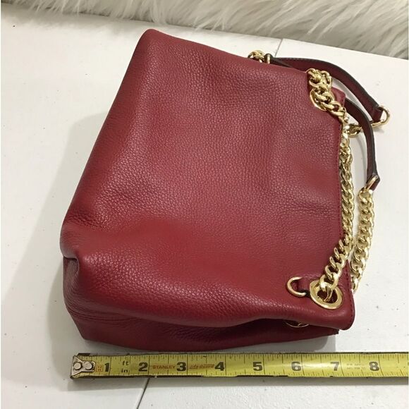 Michael Kors Red Pebble Leather Shoulder Crossbody Bag - Picture 5 of 10